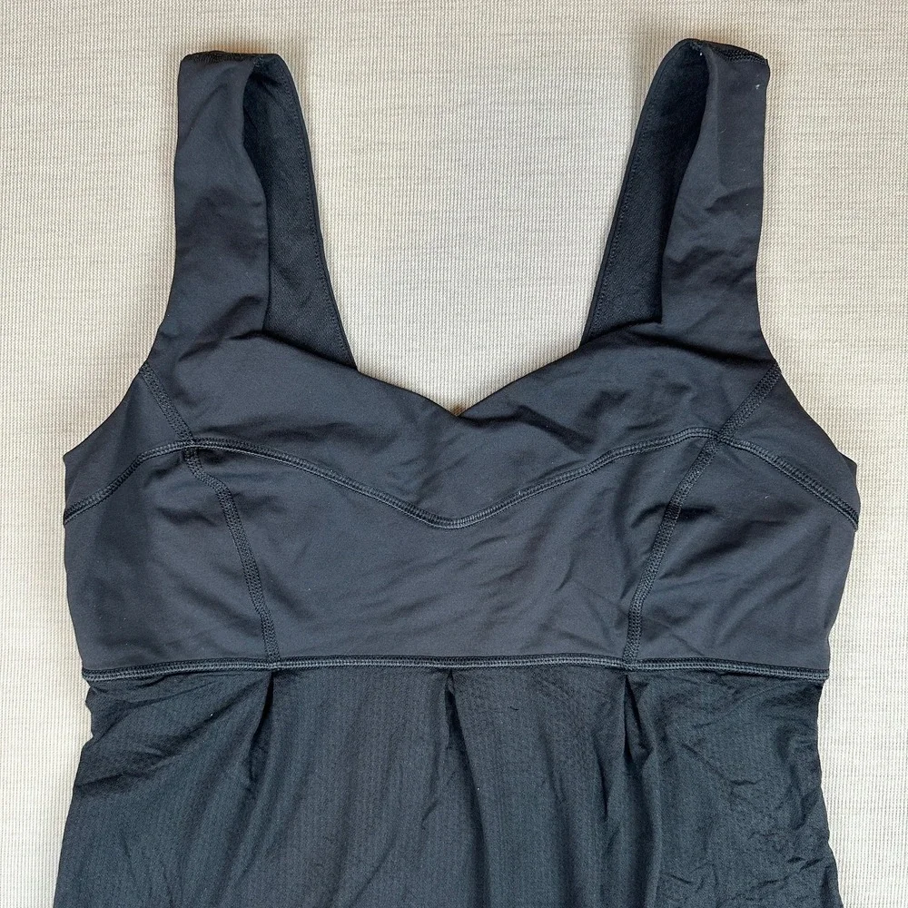 Lululemon Run Tame Me Tank Black Drawstring Cord Racerback Womens Sz 6